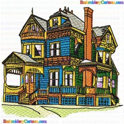 Houses Bulding 75 Embroidery Design