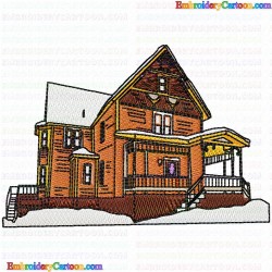 Houses Bulding 76 Embroidery Design