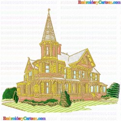 Houses Bulding 79 Embroidery Design