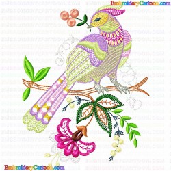 Jacobean Bird 2 Embroidery Design