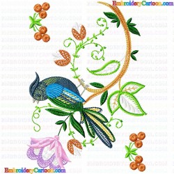 Jacobean Bird 3 Embroidery Design