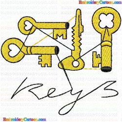 Keys 14 Embroidery Design