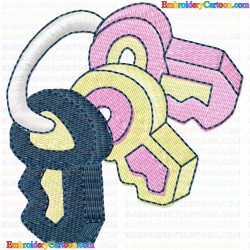 Keys 17 Embroidery Design