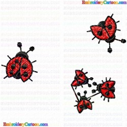 Lady Bugs 3 Embroidery Design