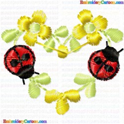 Lady Bugs 4 Embroidery Design