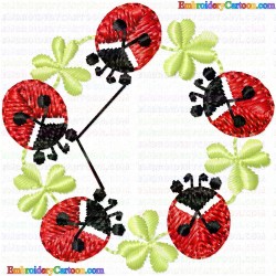 Lady Bugs 5 Embroidery Design