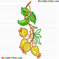 Lemons 3 Embroidery Design