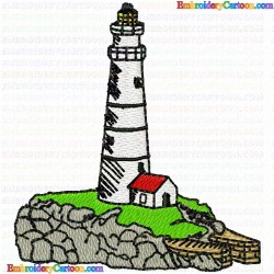 Lighthouse 2 Embroidery Design