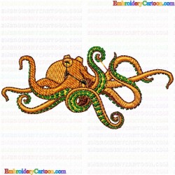 Octopus 3 Embroidery Design