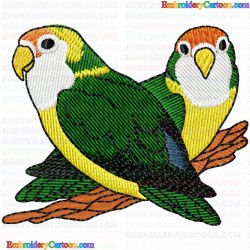 Parrots 12 Embroidery Design