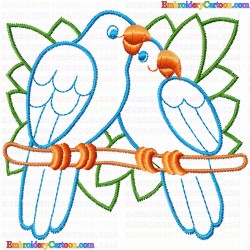 Parrots 7 Embroidery Design