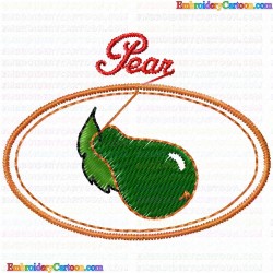 Pear 3 Embroidery Design