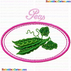 Peas 2 Embroidery Design