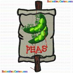 Peas 3 Embroidery Design