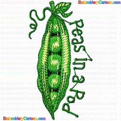 Peas 4 Embroidery Design