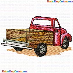 Pickup Truck 6 Embroidery Design