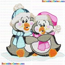 Pinguins 16 Embroidery Design