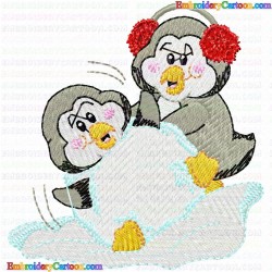 Pinguins 19 Embroidery Design