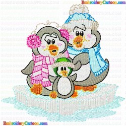 Pinguins 22 Embroidery Design