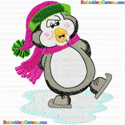 Pinguins 32 Embroidery Design