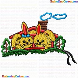 Rabbits 128 Embroidery Design