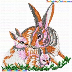 Rabbits 20 Embroidery Design