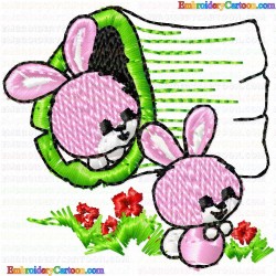 Rabbits 30 Embroidery Design