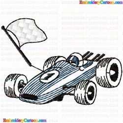 Race Cars 4 Embroidery Design