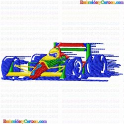 Race Cars 9 Embroidery Design