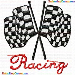 Racing 1 Embroidery Design