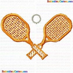 Racket 4 Embroidery Design