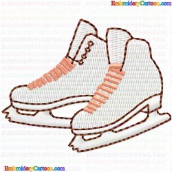 Roller Skate 3 Embroidery Design