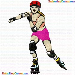 Roller derby 4 Embroidery Design