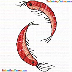 Shrimp 3 Embroidery Design