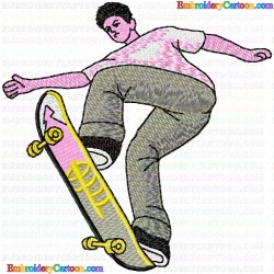 Skateboard 10 Embroidery Design