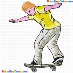 Skateboard 3 Embroidery Design