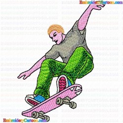 Skateboard 4 Embroidery Design