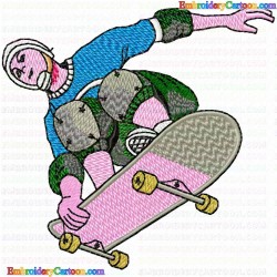 Skateboard 8 Embroidery Design