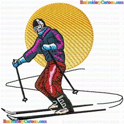 Ski 101 Embroidery Design