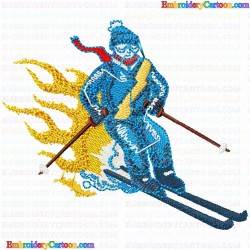 Ski 102 Embroidery Design