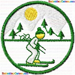 Ski 10 Embroidery Design