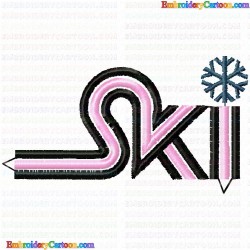 Ski 11 Embroidery Design