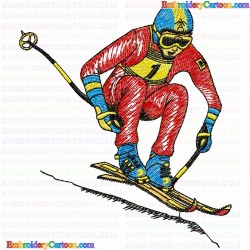 Ski 27 Embroidery Design