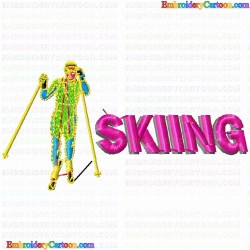 Ski 2 Embroidery Design