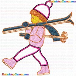 Ski 4 Embroidery Design