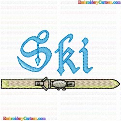 Ski 50 Embroidery Design