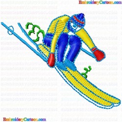 Ski 60 Embroidery Design