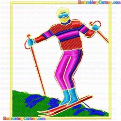 Ski 61 Embroidery Design