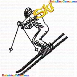 Ski 70 Embroidery Design