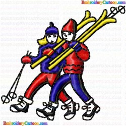 Ski 75 Embroidery Design